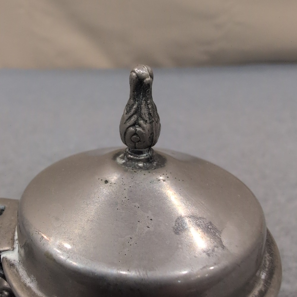 Vintage Miniature Silver Tone Footed Teapot Hinged Lid Ornate‎ Collectible Decor - Picture 4 of 10